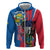 Personalised Central African Republic Zip Hoodie Elephant Coat Of Arms