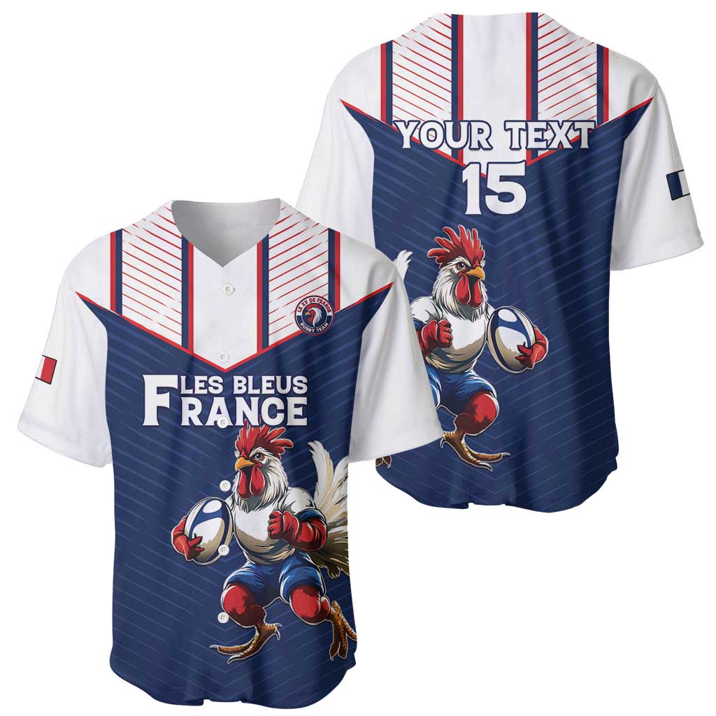 France Rugby Custom Baseball Jersey Allez Les Bleus - Sporty Style