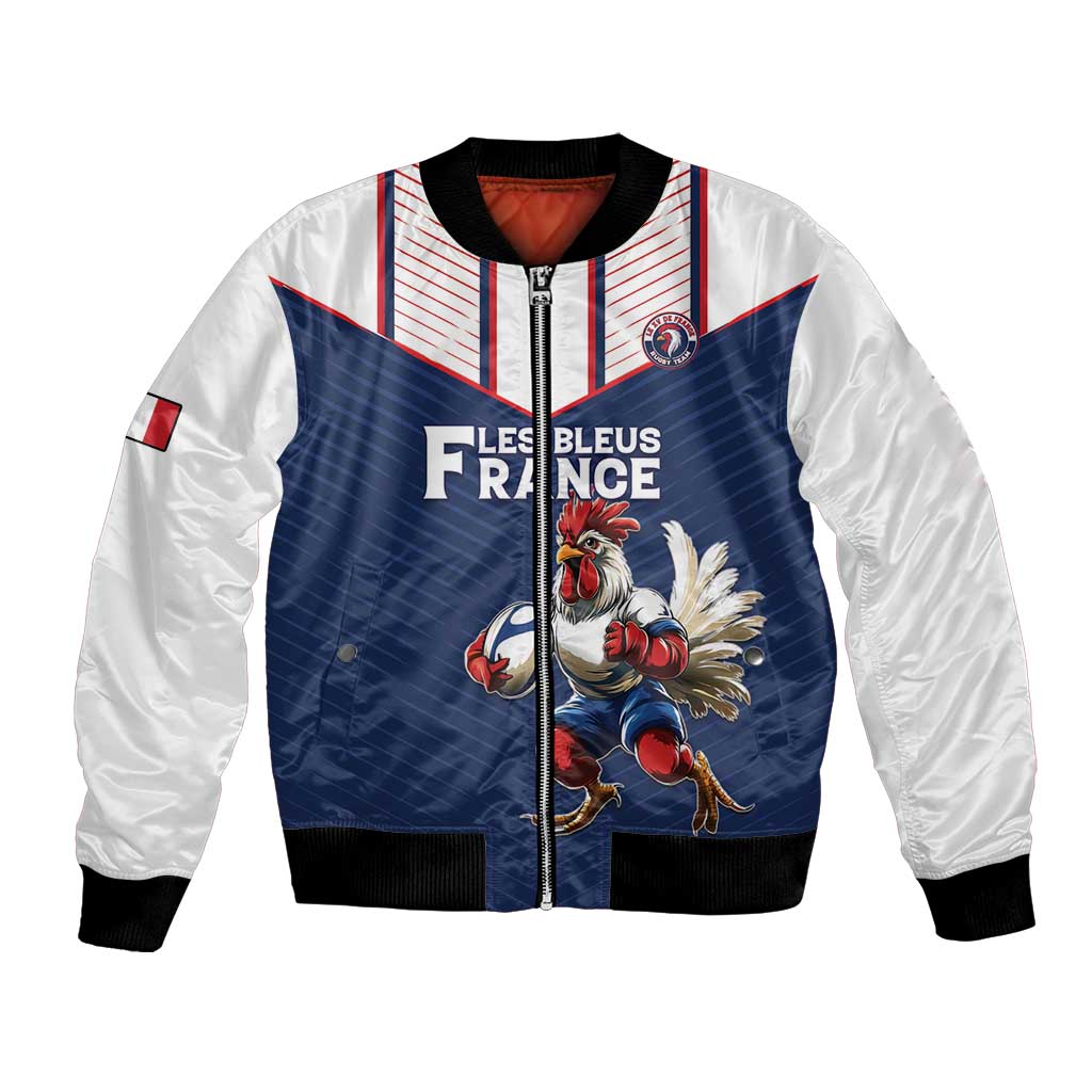 France Rugby Custom Bomber Jacket Allez Les Bleus - Sporty Style