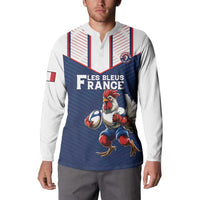 France Rugby Custom Button Sweatshirt Allez Les Bleus - Sporty Style