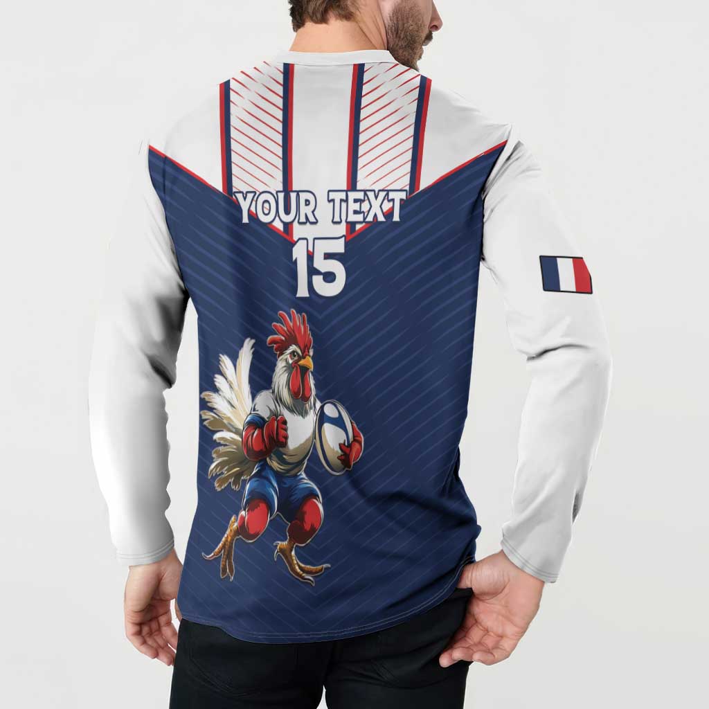 France Rugby Custom Button Sweatshirt Allez Les Bleus - Sporty Style