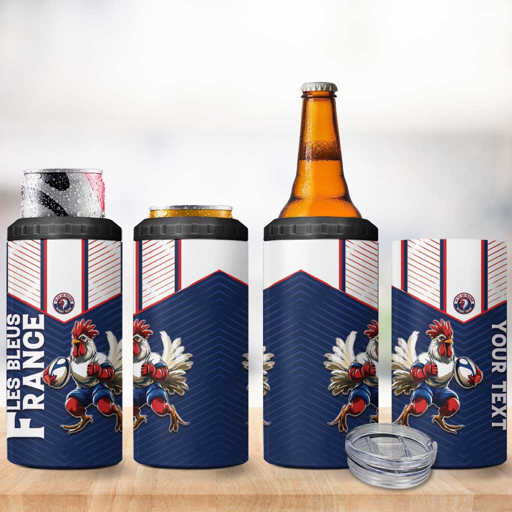 France Rugby Custom 4 in 1 Can Cooler Tumbler Allez Les Bleus - Sporty Style