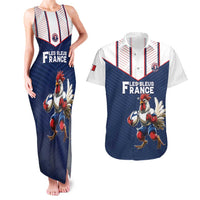 France Rugby Custom Couples Matching Tank Maxi Dress and Hawaiian Shirt Allez Les Bleus - Sporty Style