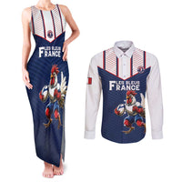 France Rugby Custom Couples Matching Tank Maxi Dress and Long Sleeve Button Shirt Allez Les Bleus - Sporty Style
