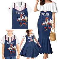 France Rugby Custom Family Matching Mermaid Dress and Hawaiian Shirt Allez Les Bleus - Sporty Style