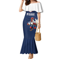 France Rugby Custom Family Matching Mermaid Dress and Hawaiian Shirt Allez Les Bleus - Sporty Style
