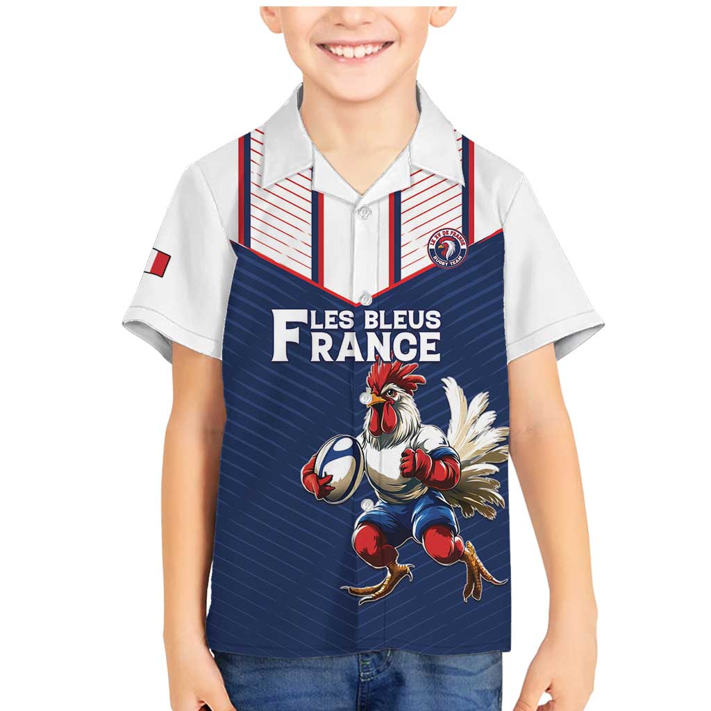 France Rugby Custom Family Matching Mermaid Dress and Hawaiian Shirt Allez Les Bleus - Sporty Style