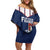 France Rugby Custom Family Matching Off Shoulder Short Dress and Hawaiian Shirt Allez Les Bleus - Sporty Style