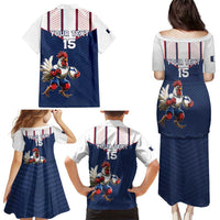 France Rugby Custom Family Matching Puletasi and Hawaiian Shirt Allez Les Bleus - Sporty Style