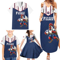 France Rugby Custom Family Matching Summer Maxi Dress and Hawaiian Shirt Allez Les Bleus - Sporty Style
