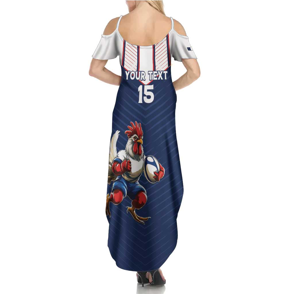 France Rugby Custom Family Matching Summer Maxi Dress and Hawaiian Shirt Allez Les Bleus - Sporty Style