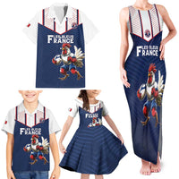 France Rugby Custom Family Matching Tank Maxi Dress and Hawaiian Shirt Allez Les Bleus - Sporty Style