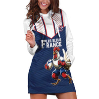 France Rugby Custom Hoodie Dress Allez Les Bleus - Sporty Style