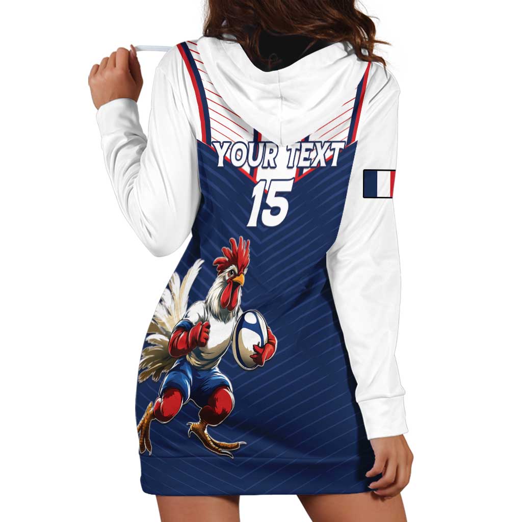 France Rugby Custom Hoodie Dress Allez Les Bleus - Sporty Style