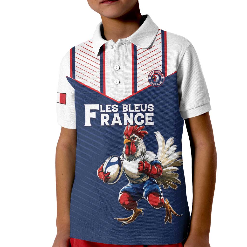 France Rugby Custom Kid Polo Shirt Allez Les Bleus - Sporty Style