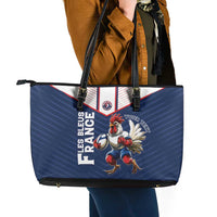 France Rugby Custom Leather Tote Bag Allez Les Bleus - Sporty Style