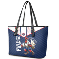 France Rugby Custom Leather Tote Bag Allez Les Bleus - Sporty Style