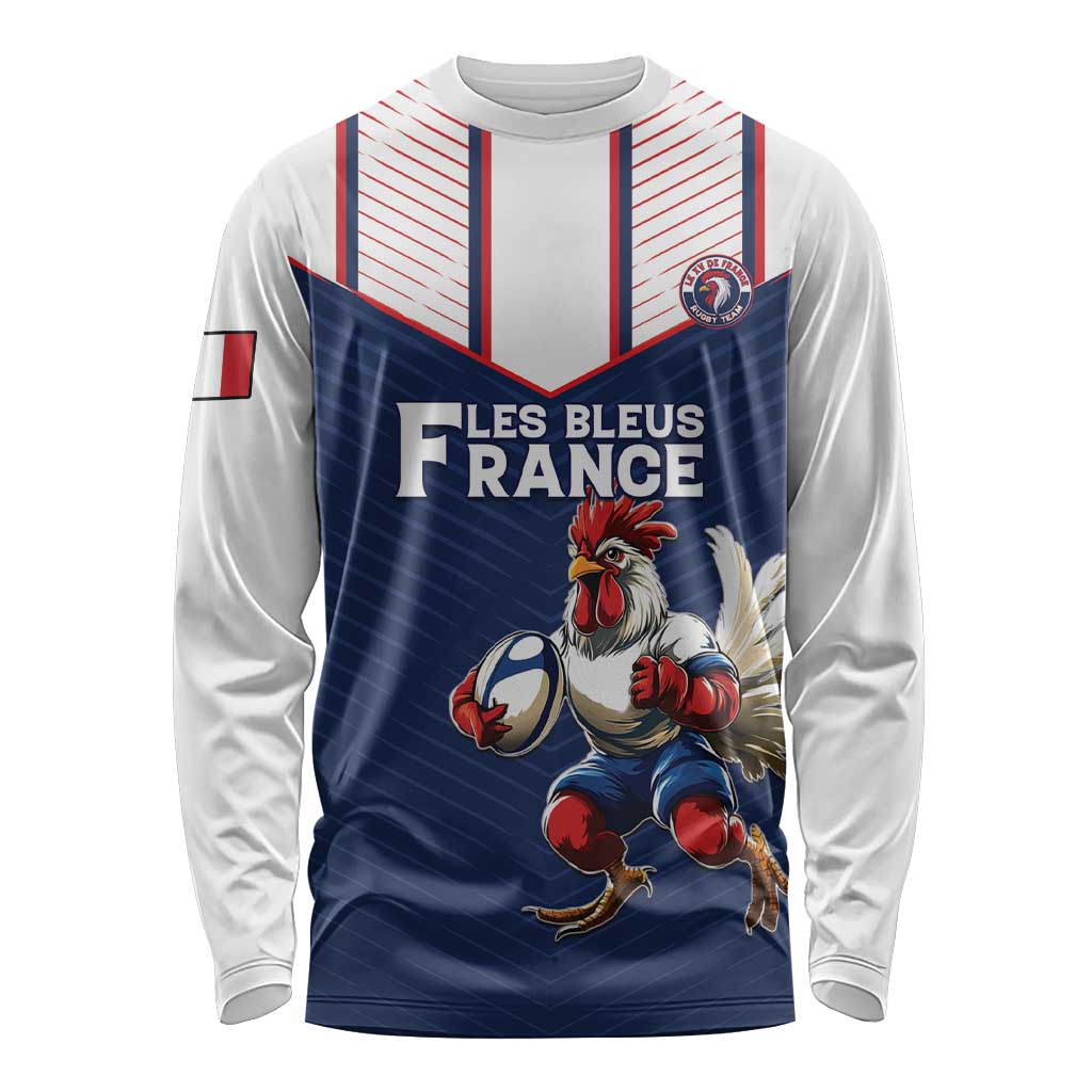 France Rugby Custom Long Sleeve Shirt Allez Les Bleus - Sporty Style