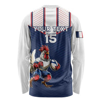 France Rugby Custom Long Sleeve Shirt Allez Les Bleus - Sporty Style