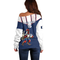 France Rugby Custom Off Shoulder Sweater Allez Les Bleus - Sporty Style