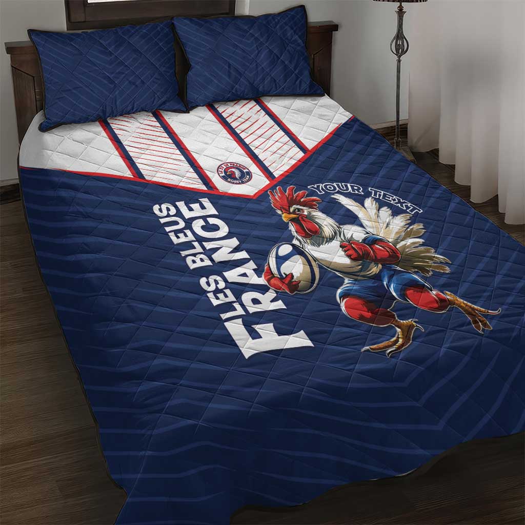 France Rugby Custom Quilt Bed Set Allez Les Bleus - Sporty Style