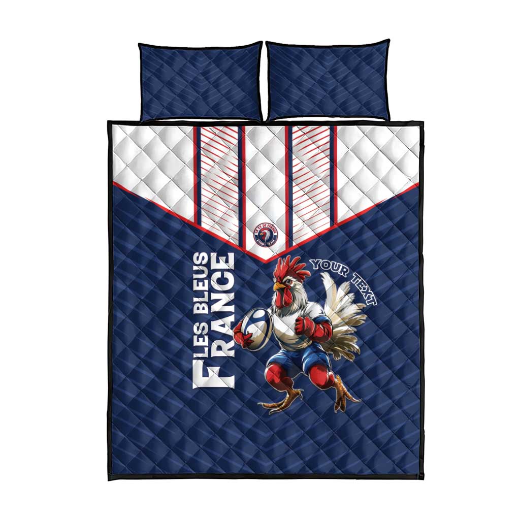 France Rugby Custom Quilt Bed Set Allez Les Bleus - Sporty Style