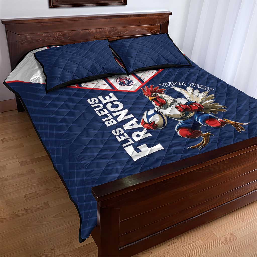 France Rugby Custom Quilt Bed Set Allez Les Bleus - Sporty Style