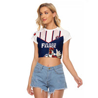France Rugby Custom Raglan Cropped T Shirt Allez Les Bleus - Sporty Style