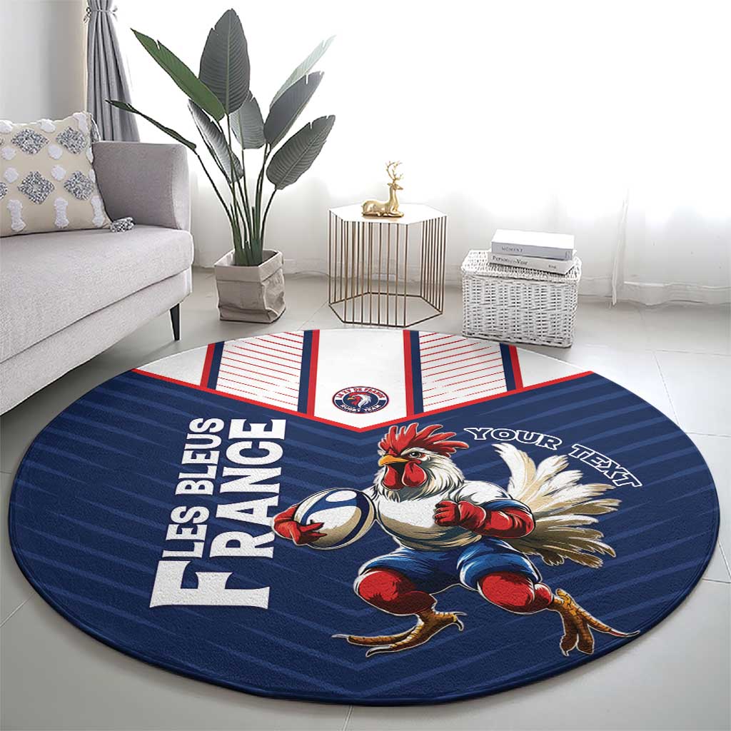 France Rugby Custom Round Carpet Allez Les Bleus - Sporty Style
