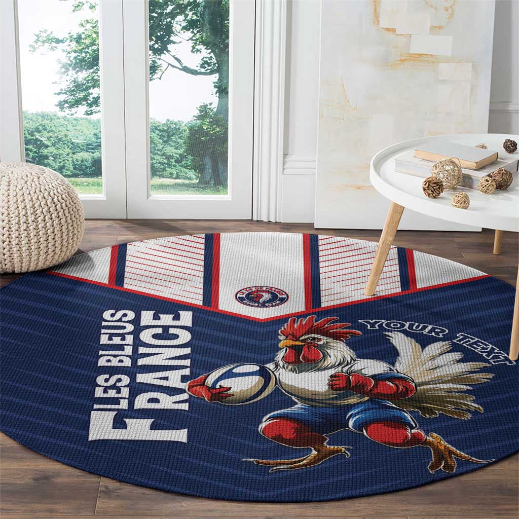 France Rugby Custom Round Carpet Allez Les Bleus - Sporty Style