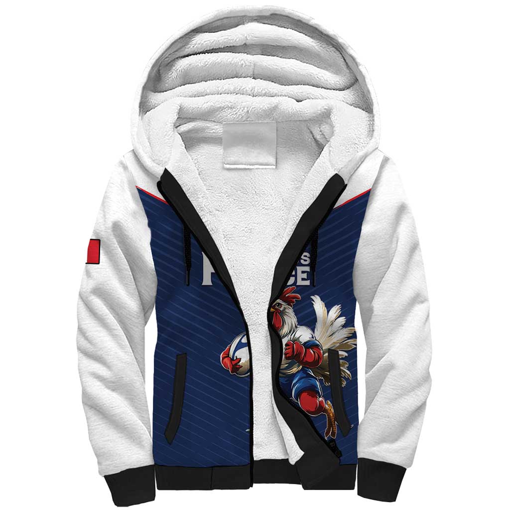 France Rugby Custom Sherpa Hoodie Allez Les Bleus - Sporty Style