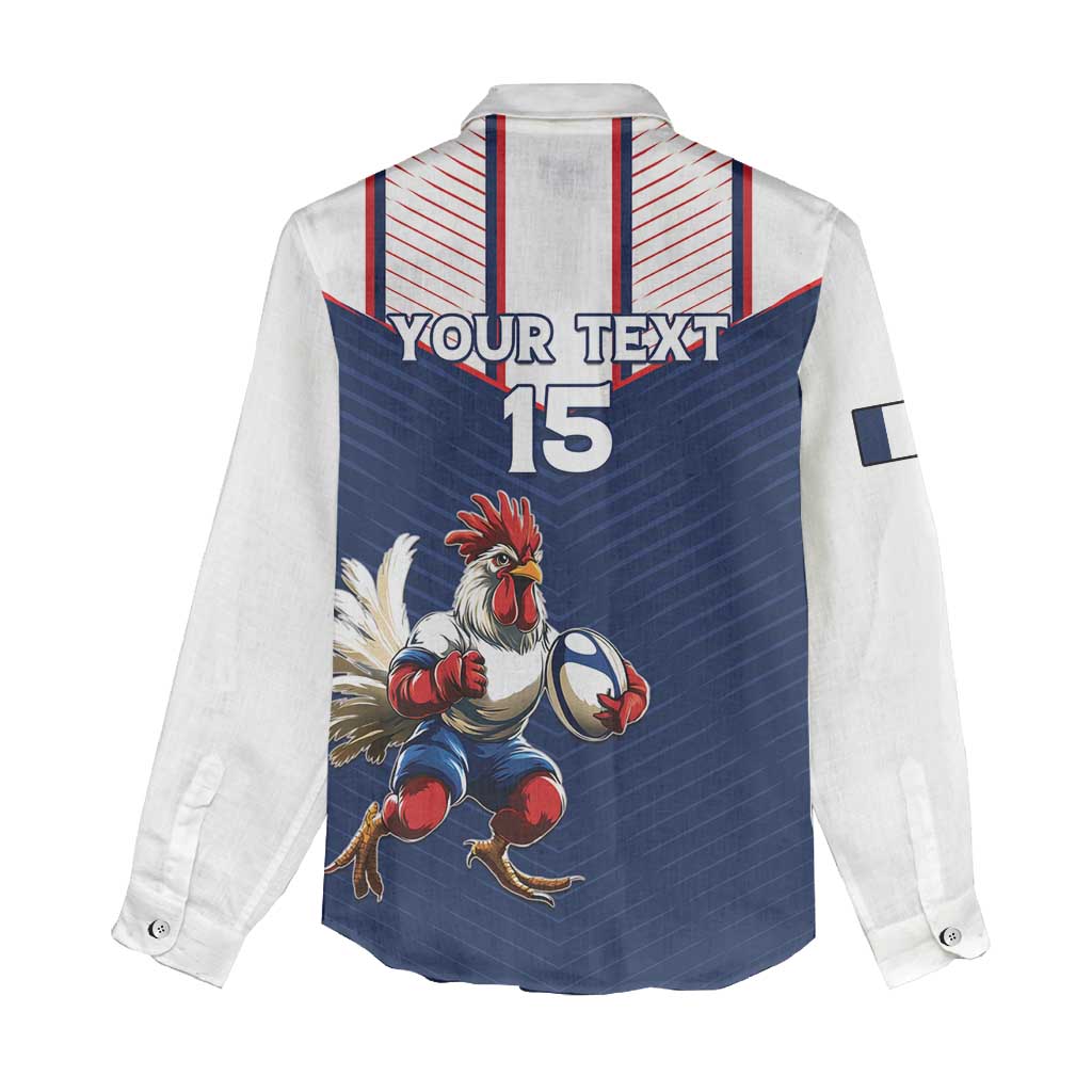 France Rugby Custom Women Casual Shirt Allez Les Bleus - Sporty Style
