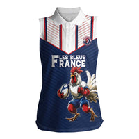 France Rugby Custom Women Sleeveless Polo Shirt Allez Les Bleus - Sporty Style