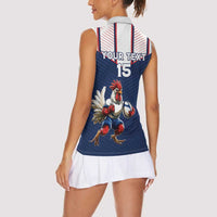 France Rugby Custom Women Sleeveless Polo Shirt Allez Les Bleus - Sporty Style