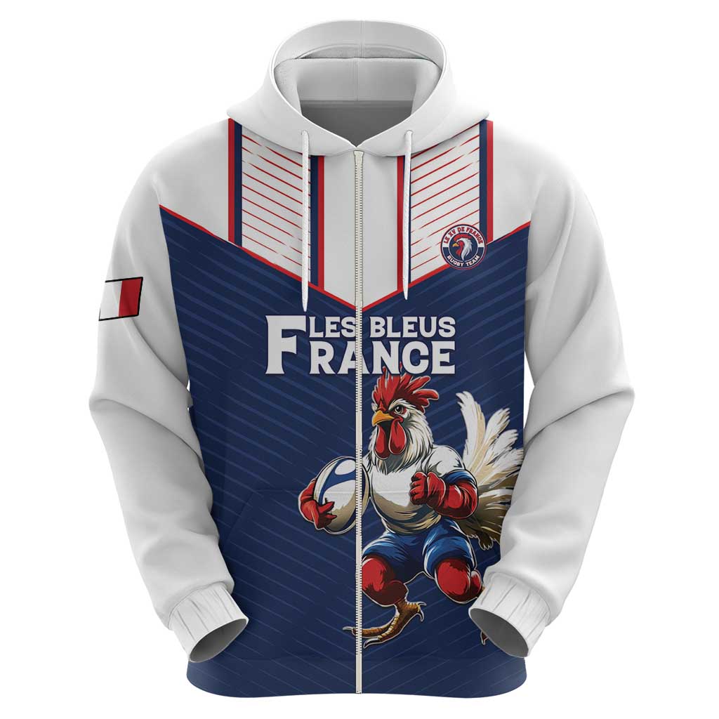 France Rugby Custom Zip Hoodie Allez Les Bleus - Sporty Style