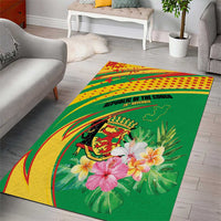 Congo Republic Day Area Rug Coat Of Arms With Tropical Flower - Wonder Print Shop