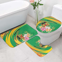Congo Republic Day Bathroom Set Coat Of Arms With Tropical Flower - Wonder Print Shop