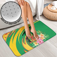 Congo Republic Day Bathroom Set Coat Of Arms With Tropical Flower - Wonder Print Shop