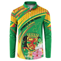 Personalized Congo Republic Day Button Sweatshirt Coat Of Arms With Tropical Flower - Wonder Print Shop