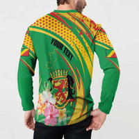 Personalized Congo Republic Day Button Sweatshirt Coat Of Arms With Tropical Flower - Wonder Print Shop