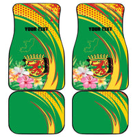 Personalized Congo Republic Day Car Mats Coat Of Arms With Tropical Flower - Wonder Print Shop