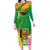 Personalized Congo Republic Day Family Matching Long Sleeve Bodycon Dress and Hawaiian Shirt Coat Of Arms With Tropical Flower - Wonder Print Shop