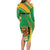 Personalized Congo Republic Day Family Matching Long Sleeve Bodycon Dress and Hawaiian Shirt Coat Of Arms With Tropical Flower - Wonder Print Shop