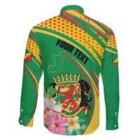 Personalized Congo Republic Day Family Matching Mermaid Dress and Hawaiian Shirt Coat Of Arms With Tropical Flower - Wonder Print Shop