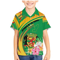 Personalized Congo Republic Day Family Matching Mermaid Dress and Hawaiian Shirt Coat Of Arms With Tropical Flower - Wonder Print Shop