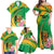 Personalized Congo Republic Day Family Matching Off Shoulder Maxi Dress and Hawaiian Shirt Coat Of Arms With Tropical Flower - Wonder Print Shop