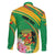 Personalized Congo Republic Day Family Matching Off Shoulder Maxi Dress and Hawaiian Shirt Coat Of Arms With Tropical Flower - Wonder Print Shop