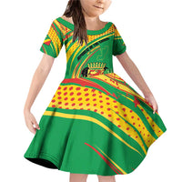 Personalized Congo Republic Day Family Matching Off Shoulder Short Dress and Hawaiian Shirt Coat Of Arms With Tropical Flower - Wonder Print Shop