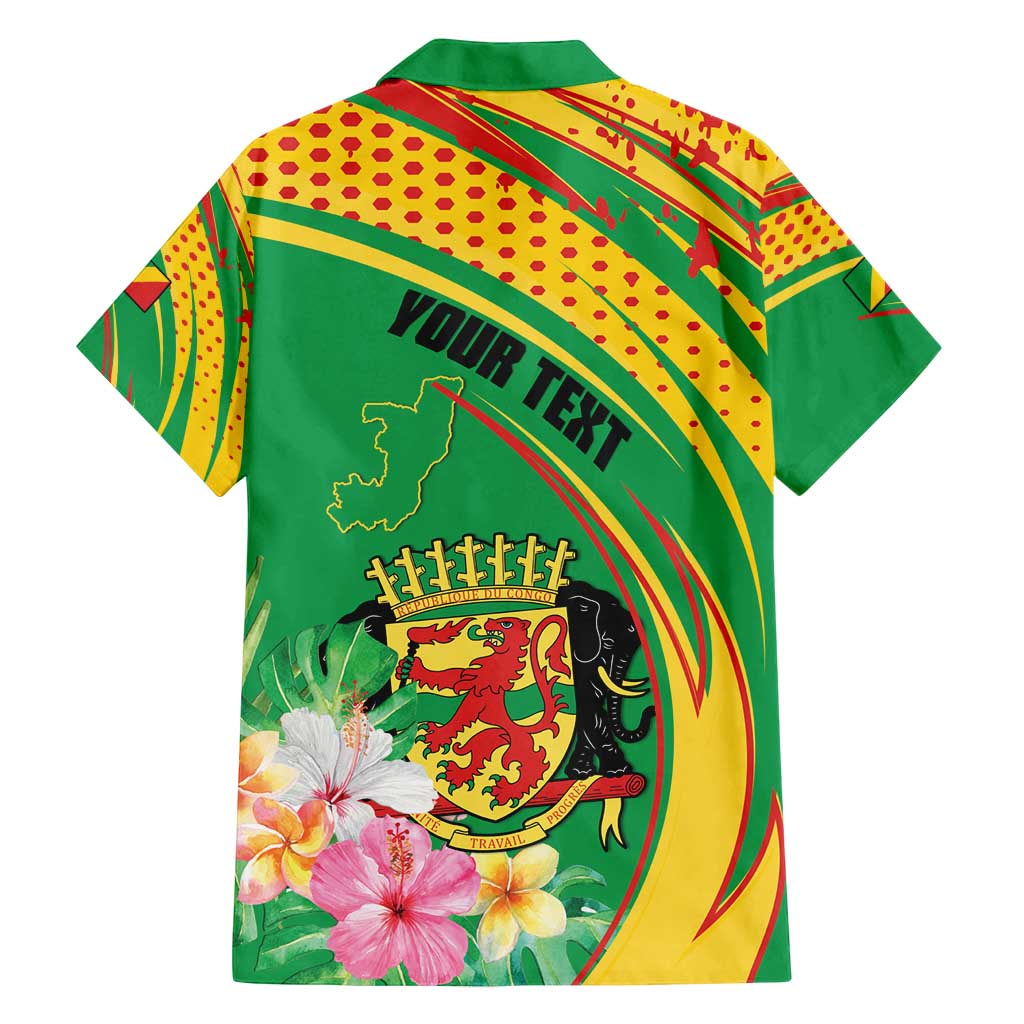 Personalized Congo Republic Day Family Matching Puletasi and Hawaiian Shirt Coat Of Arms With Tropical Flower - Wonder Print Shop