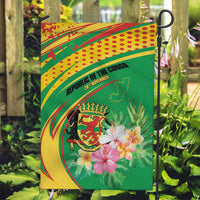 Congo Republic Day Garden Flag Coat Of Arms With Tropical Flower - Wonder Print Shop